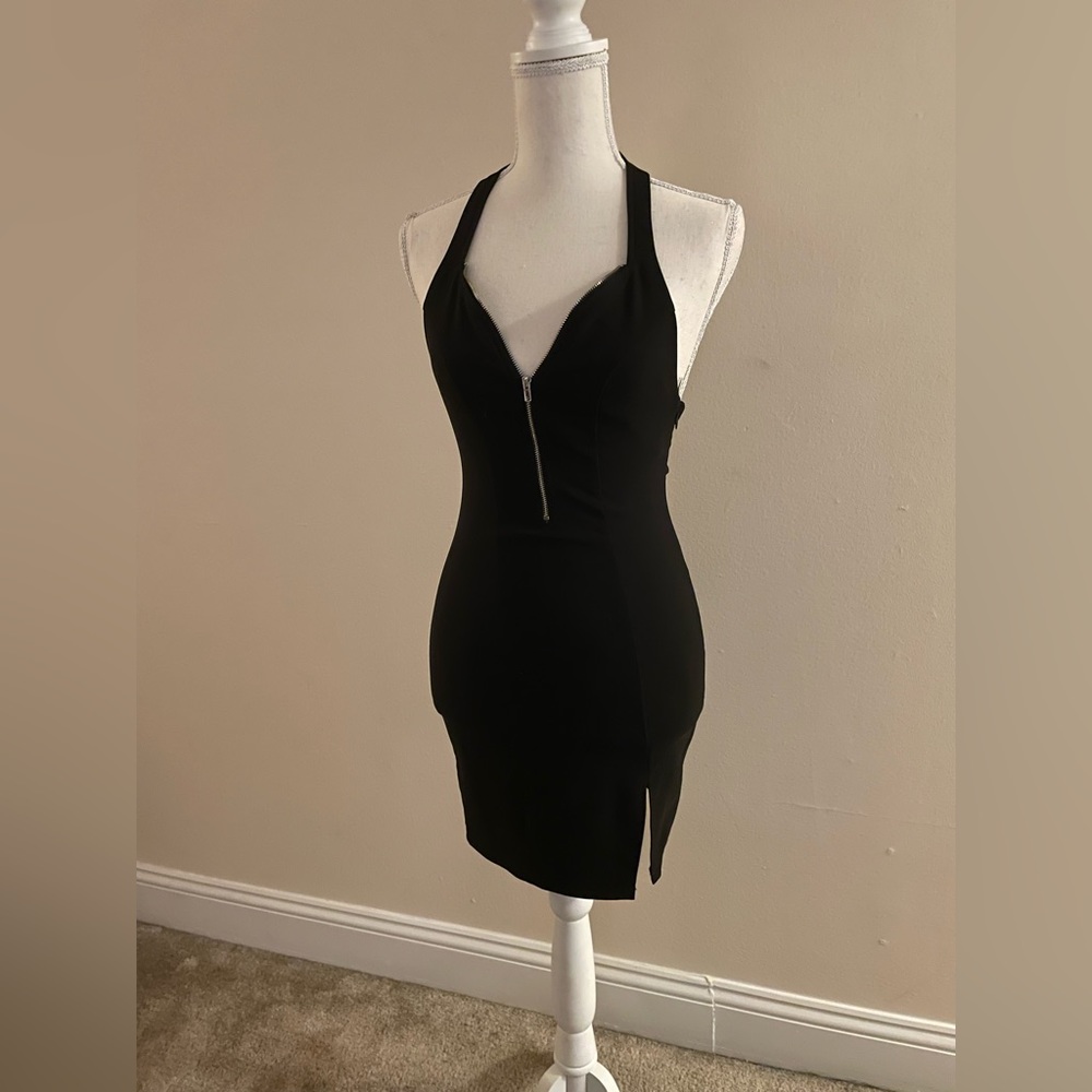 Black halter dress